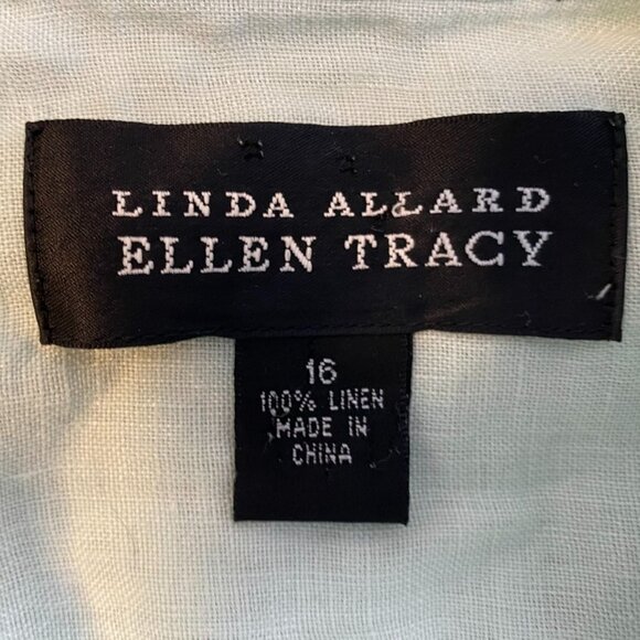 Linda Allard Ellen Tracy Woman's Shirt Size 16 Long Sleeve Button Up 100% Linen - Picture 3 of 8